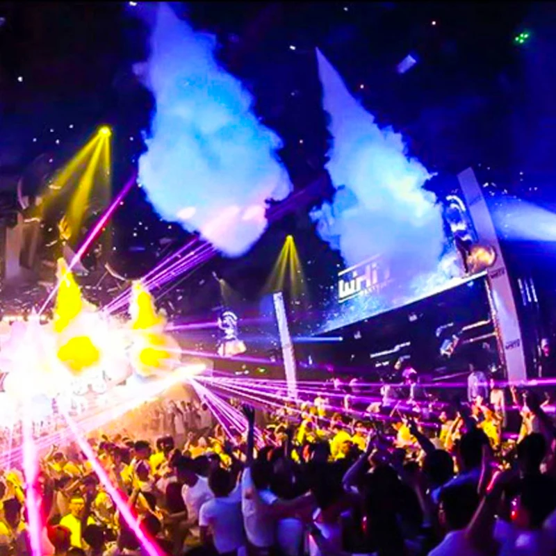 250W Single Pipe Digital DMX Control Multi-Angle LED Smog Maker CO2 Fog Machine with 5 m Air Pipe for Stage Club Concerts