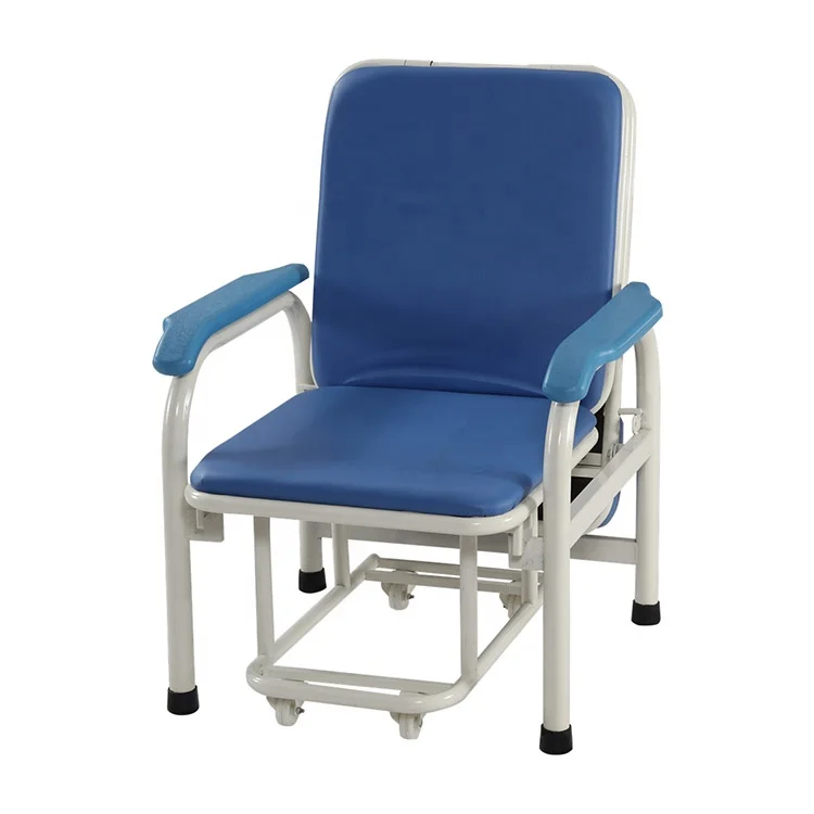 hospital furniture foldable blue color sponge cushion hospital accompany chair