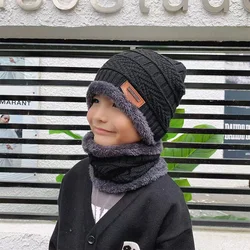 Wholesale Thick Winter Warm Hats With Scarf For Kids Crochet Knitted Cap Scarf Set