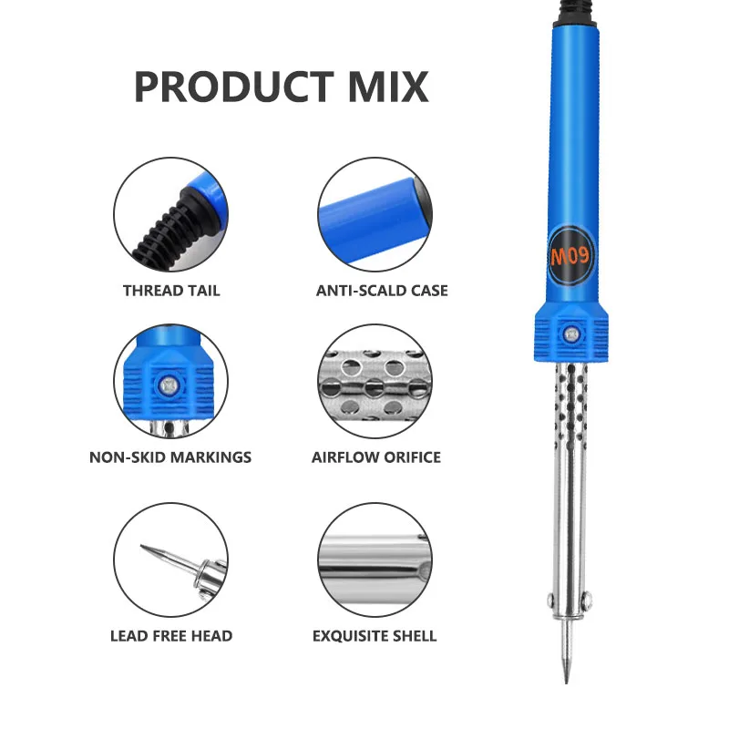 European standard rapid heating ceramic electric soldering iron 30W/40W/60w hand soldering tool