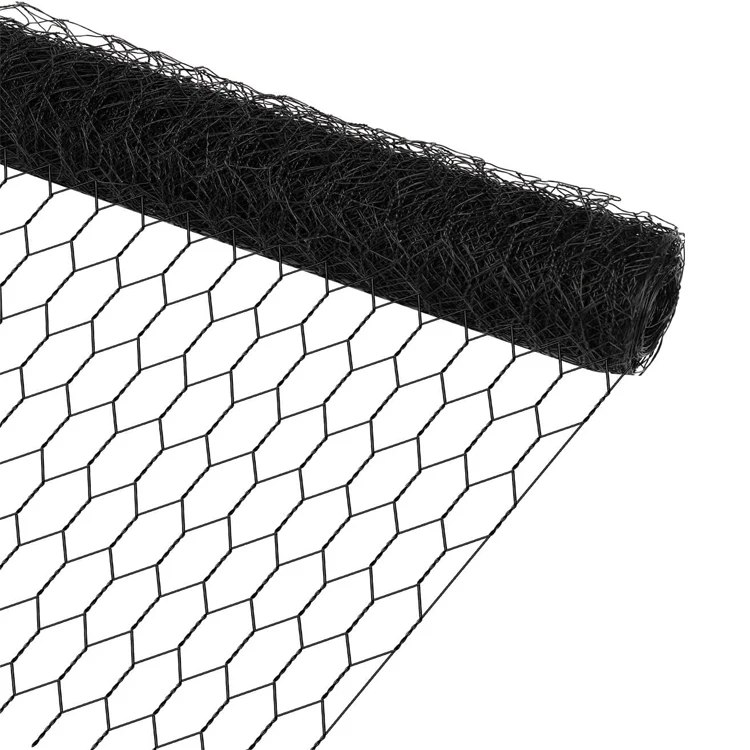 PVC Plastic Coated Green Black Chicken Wire Mesh Hexagonal Wire Netting 3/4 Inches Fence For Chicken Coop