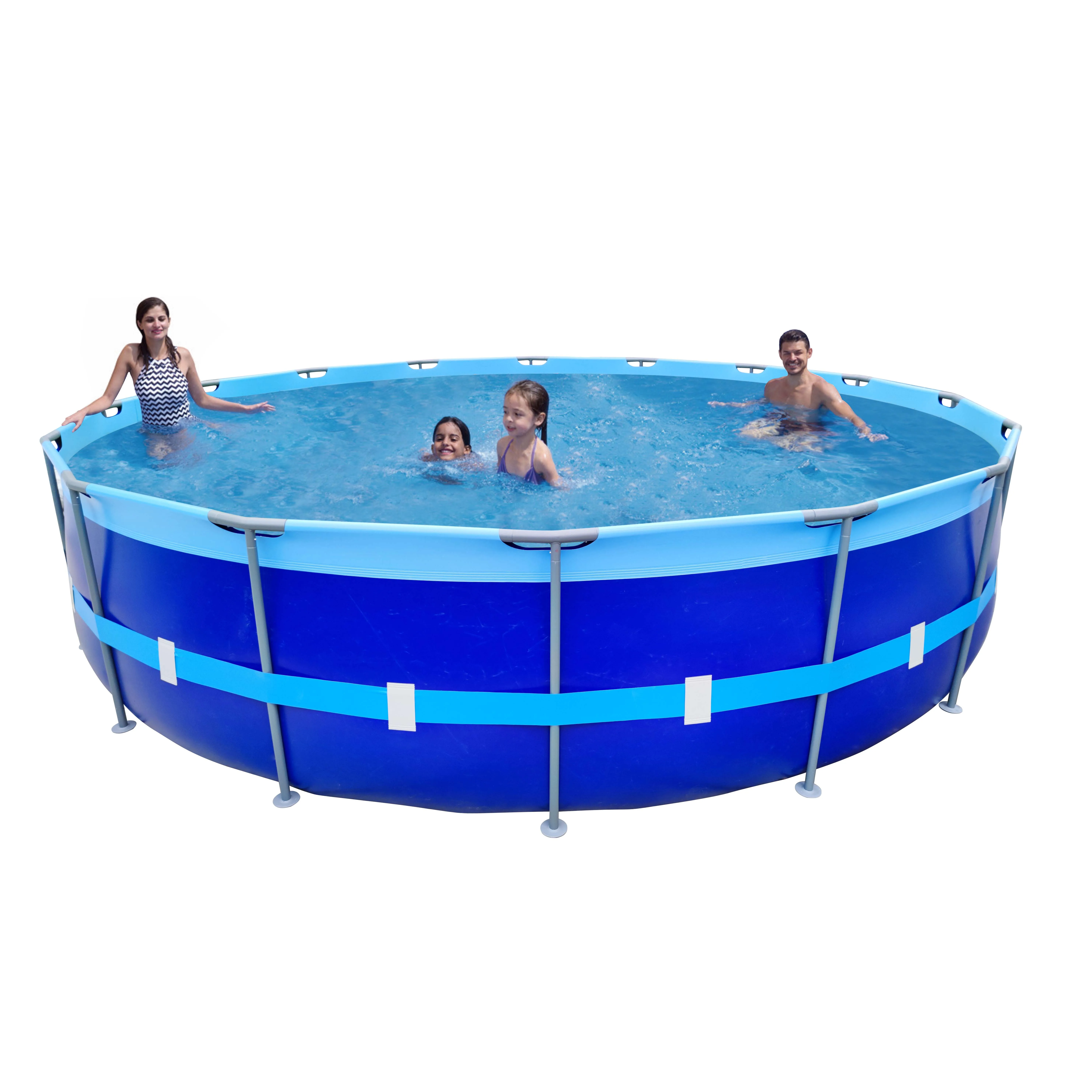 Steel metal frame swimming pool pvc liner with stairs for kids adults swimming pool outdoor plastic in swimming pool water park