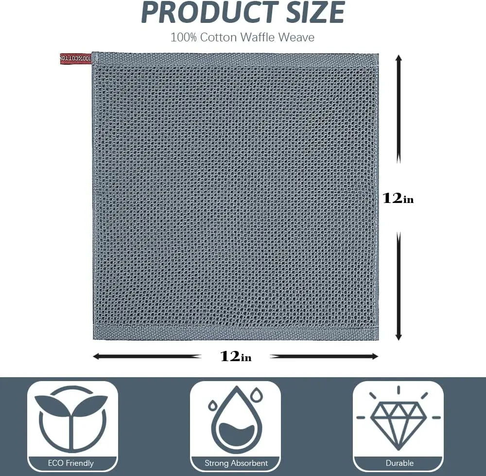 Waffle Weave custom Kitchen Towel Wholesale personalized kitchen towels Sets 100% Cotton Soft Quick Drying Dish Towels