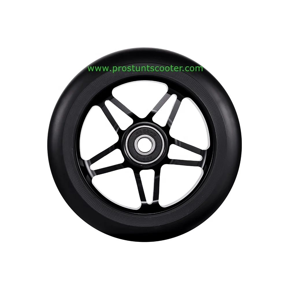 120mm Black on Black 5 Spoke  Wheels Pro Stunt Scooter Wheels  For Sale