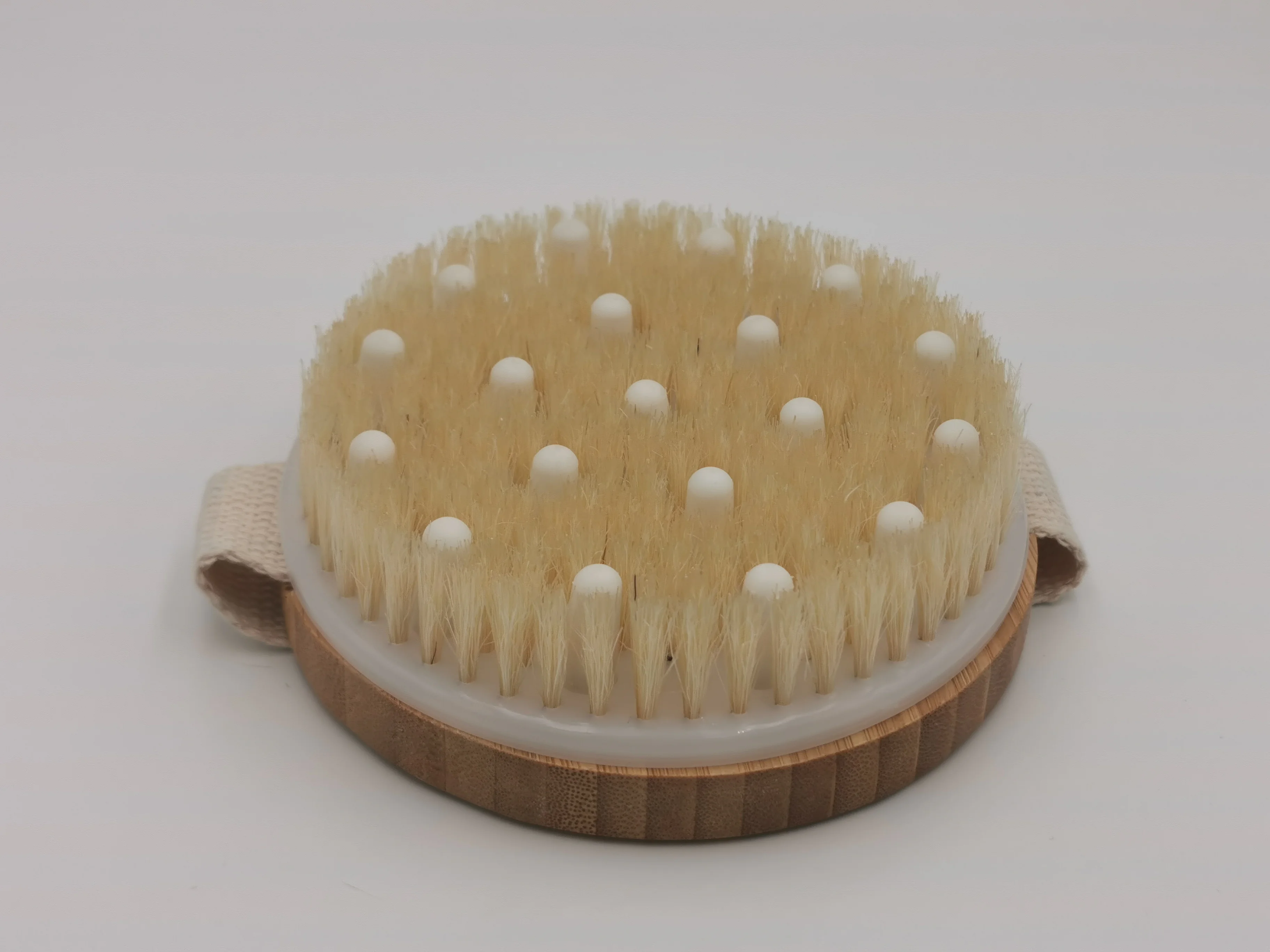 
wholesale high quality dry skin Wooden bath body brush with Massage Nodes 