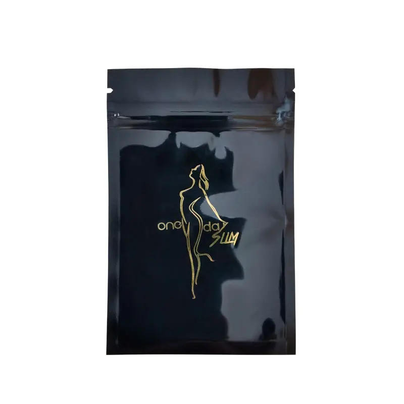 Hot Stamping 1 Color Logo Printed Bags With Your Own Design MOQ 1 PCS Pouches Stamping Name Custom Printed Foil Bags