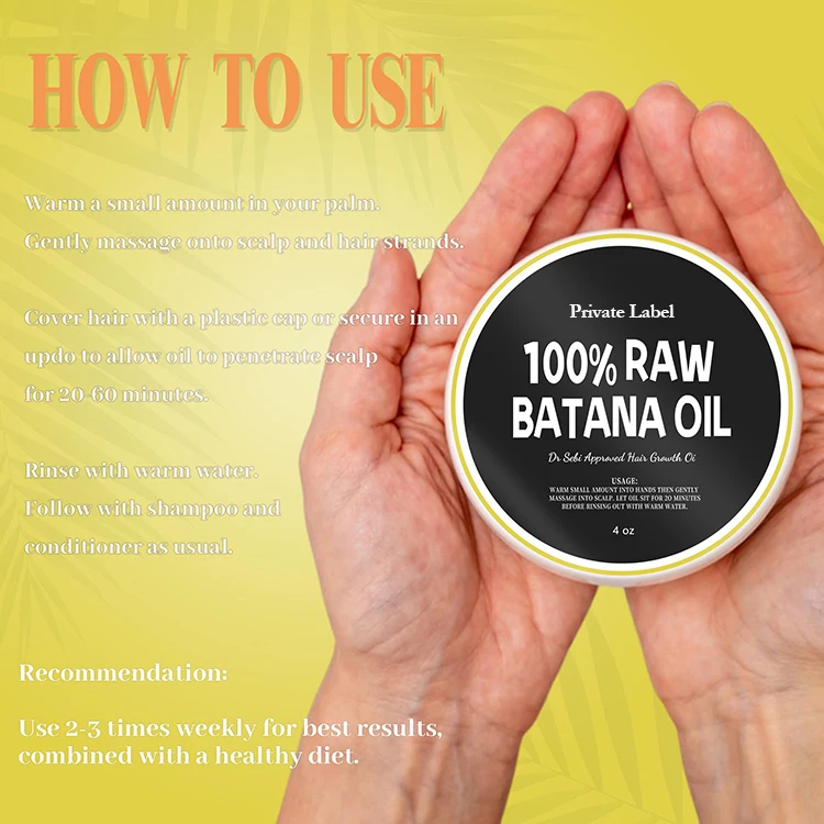 Wholesale Private Label Best Raw Batana Oil For Hair Growth 100% Pure Unrefined Organic Batana Oil Nourishing Regrowth Hair Oil