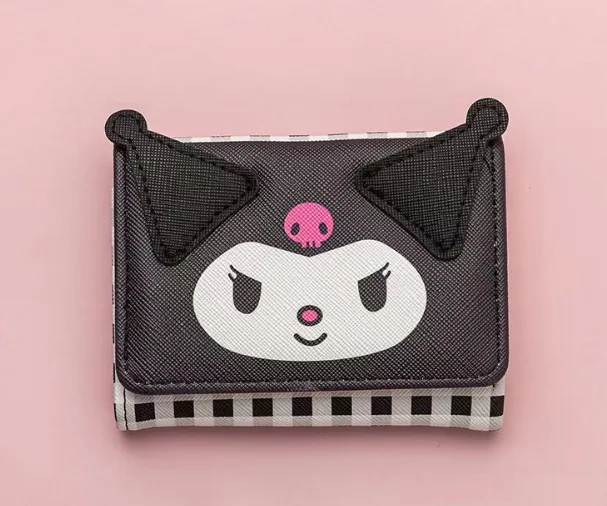 RuunJoy Hello Kt Coin Purse Kawaii Melody kulomi Casual PU Leather Wallet Cute Folding Light Card Bag for kids Christmas Gift