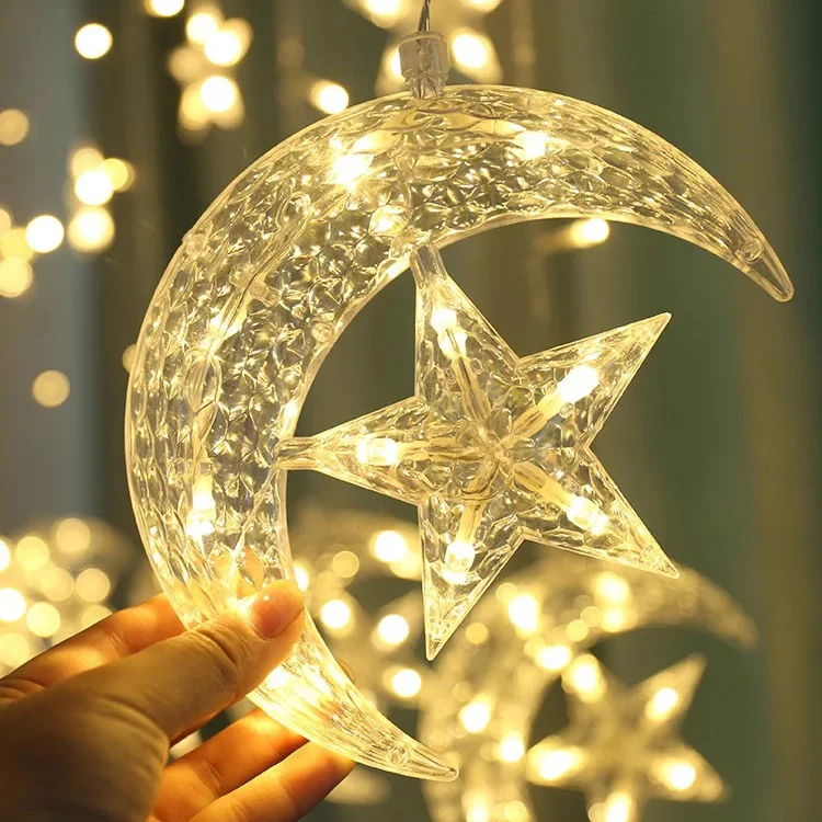 AKKO STAR 138PCS LED THE STAR OF THE MOON FESTIVE PARTY DECORATION HOLIDAY LIGHT  STRING LIGHT  WARM WHITE/3000K