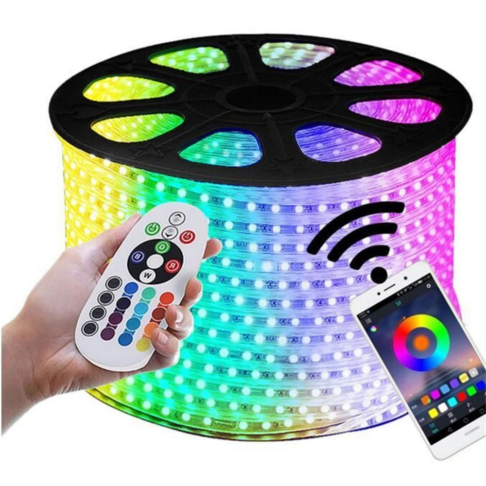 Direct selling IP65 PVC 60led/m Outdoor 110v 220v SMD2835 100m/roll Single Color RGB Led Strip Light