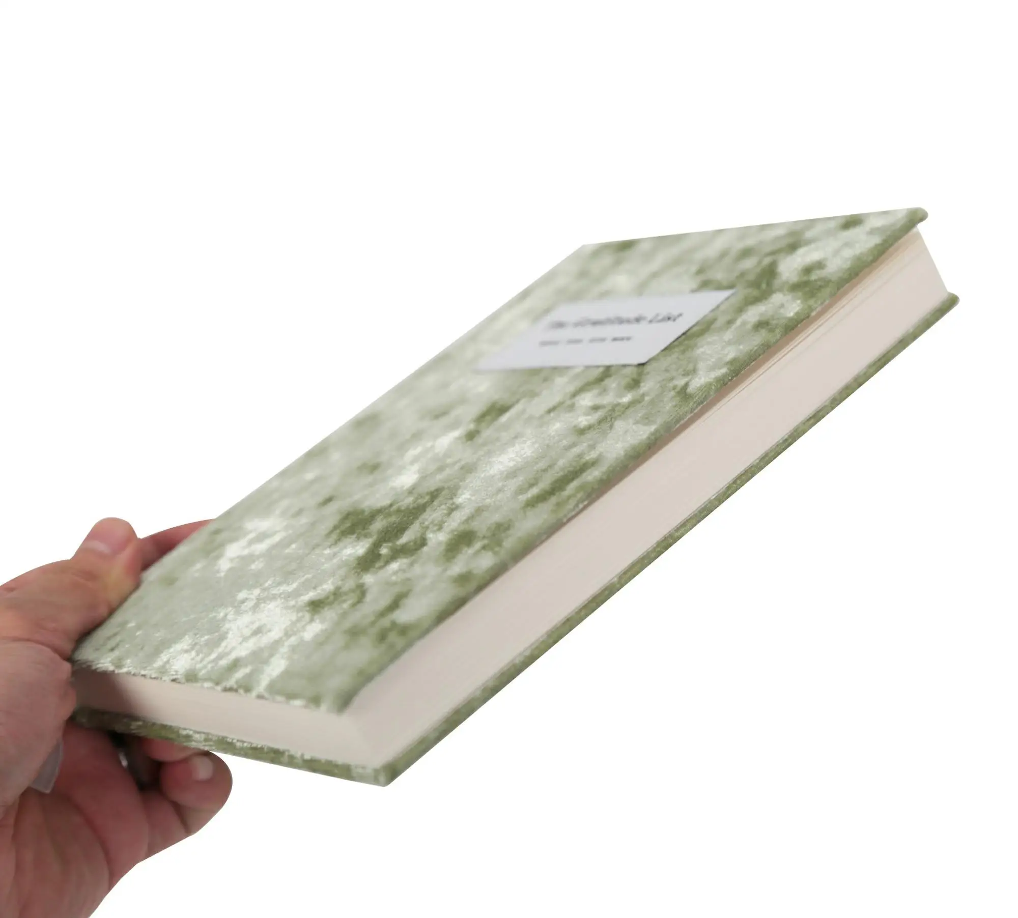 
2020 new design custom printing A5 hardcover velvet gratitude journal notebook with woven label 