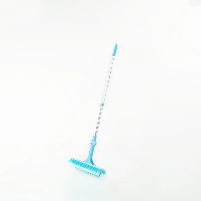 Wholesale double-sided retractable rotating floor brush home tile cleaning wiper blade bristle long handle floor brush
