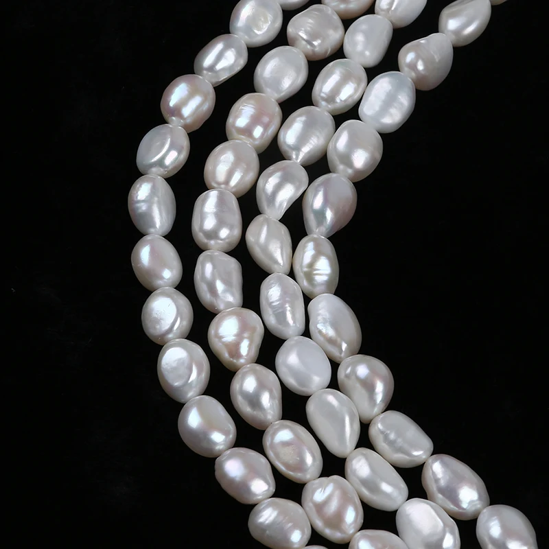 11-12mm High Quality Natural Real Loose Beads Freshwater Baroque Pearl Strand
