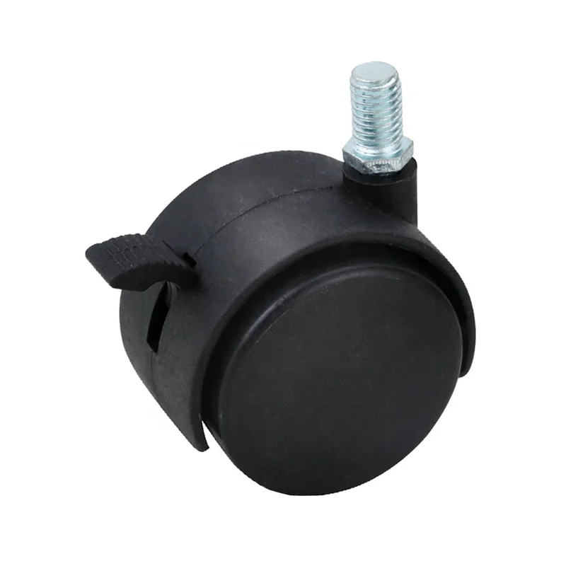 WBD Black Small Caster 2 Inch Nylon Bed Castor With Brake