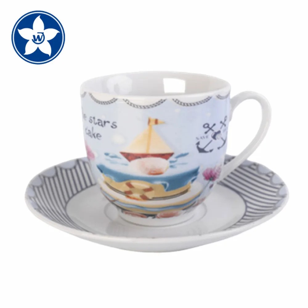 Classic Pakistan Style Porcelain Coffee Tea Cup Sets for Breakfast