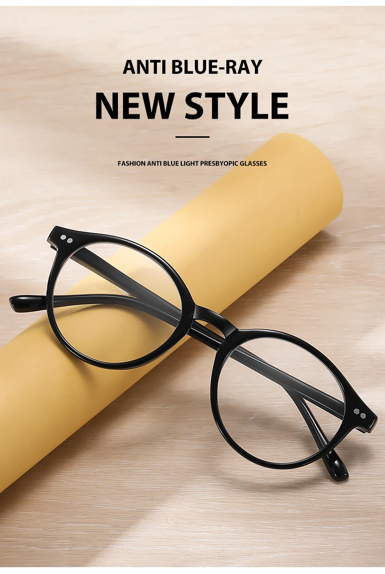 Mens round frame anti blue light reading glasses strength 1.0 1.5 2.0 2.5 3.0 3.5 4.0 reading glasses blue light blocking