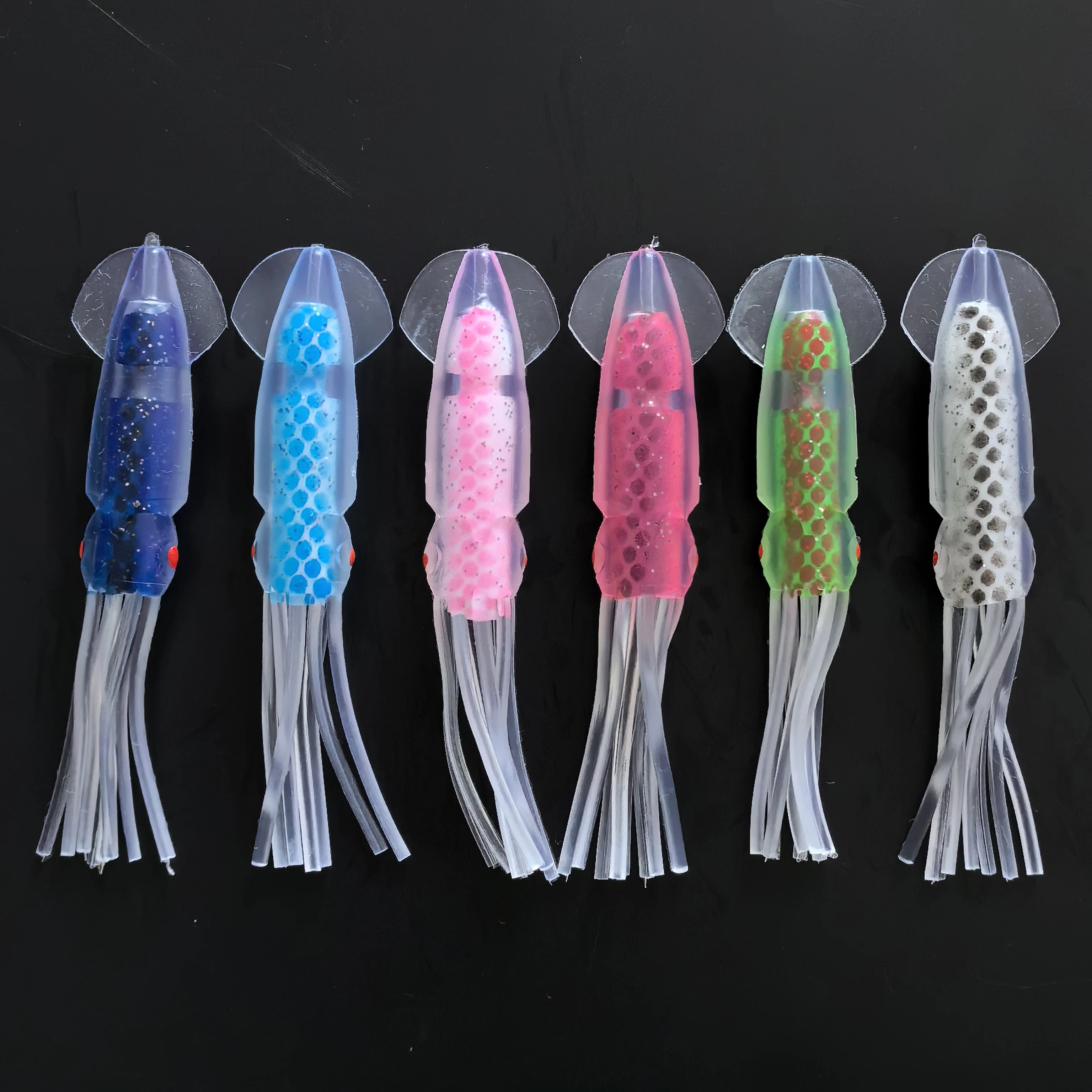 SUPERIORFISHING Lifelike Double Layer Squid Sea Boat Fishing Lure PVC Soft Squid Bait Luminous Cuttlefish Seawater