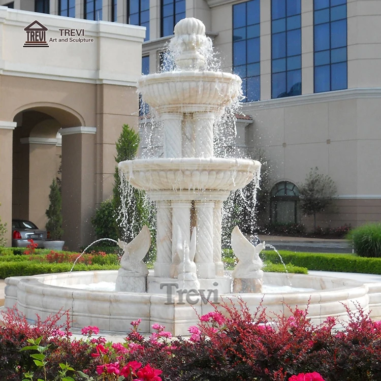 Large Outdoor Decoration Natural Stone Marble Swan Statue Garden Fountain for Sale