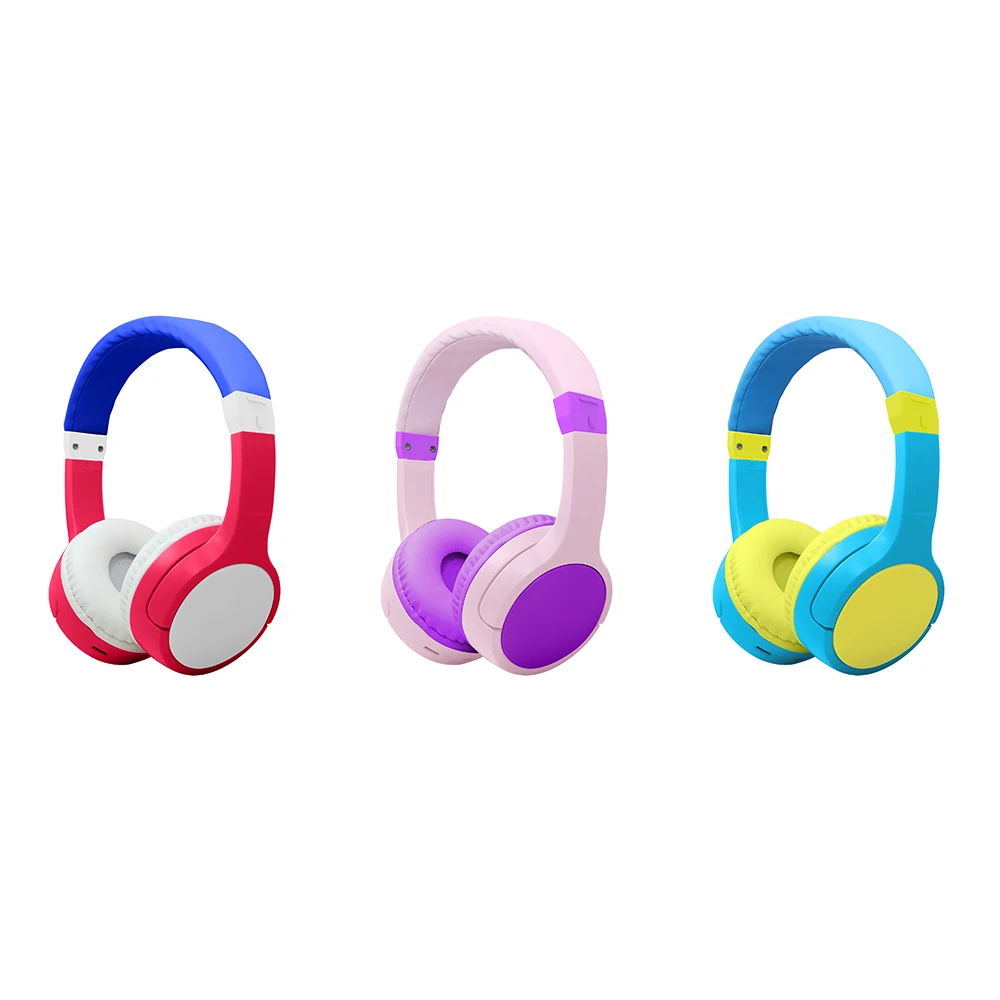 2022 Factory custom colors headphones kids headphone with full cushion kids Bluetooth headphones