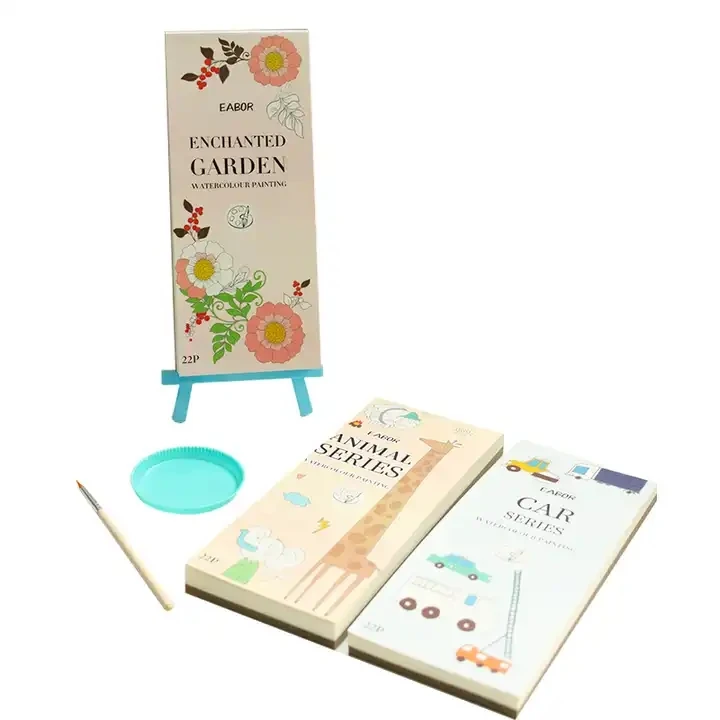 Pocket DIY  Watercolor Painting Book Set Watercolor Paint Book Travel Pocket Watercolor Kit Pocket Hand Book Stocking Goodie