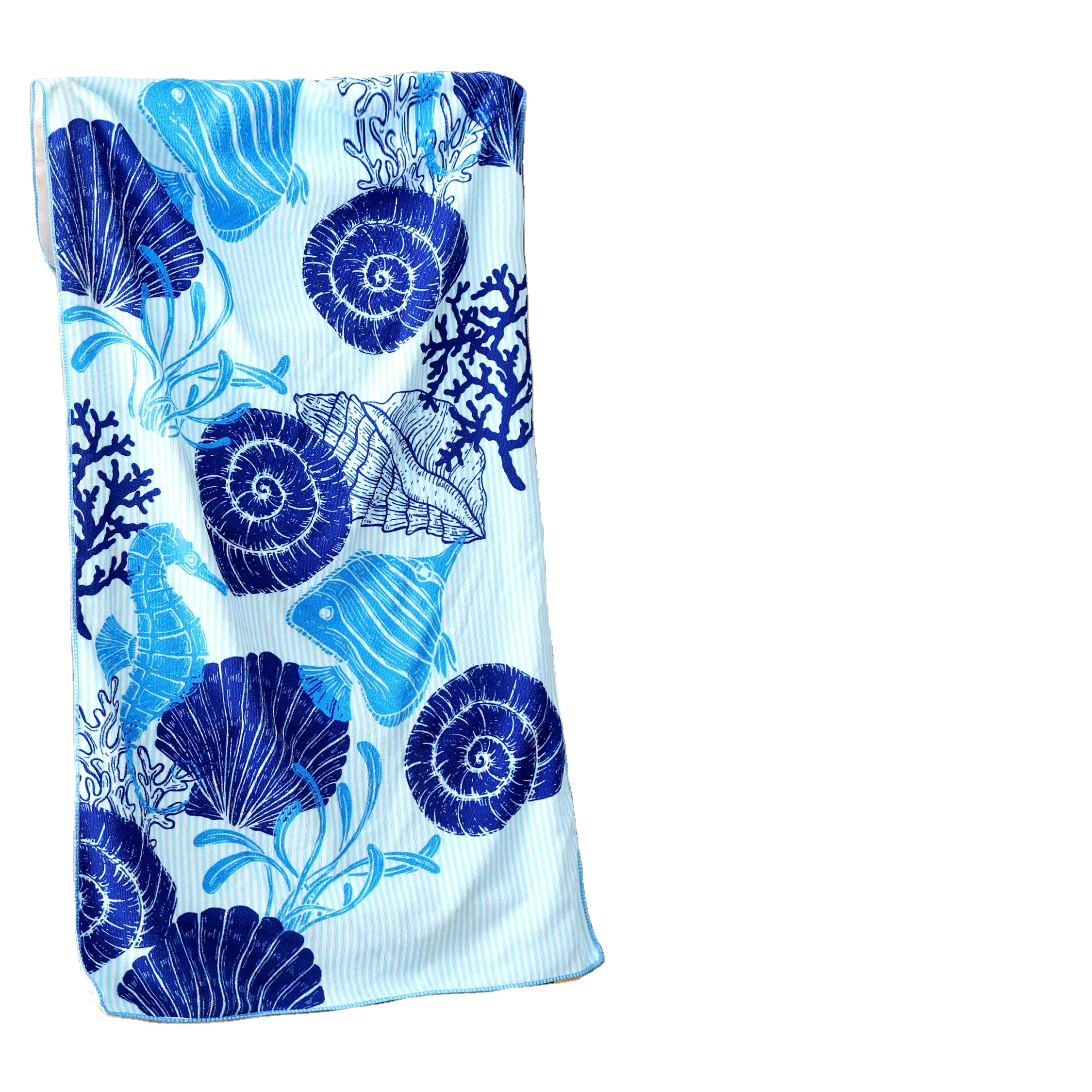 High Quality Custom Printed Logo good water absorbation beach towel Microfiber Towel Dry Fast  Microfiber beach towels