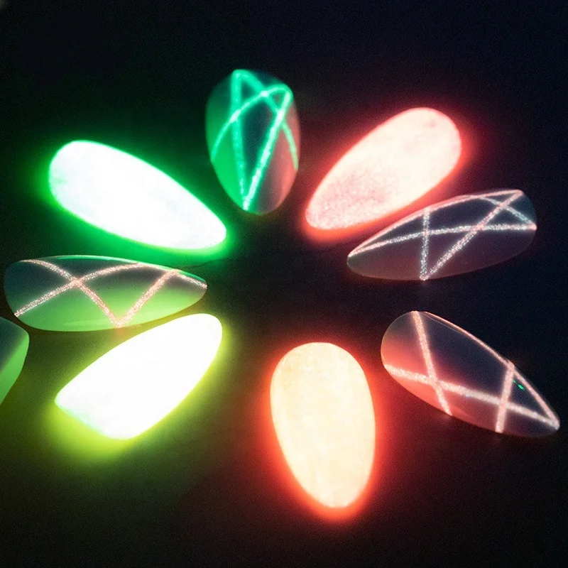 glow in the dark art nail varnish semipermanente high quality set luminous High shiny 24 neon colors liner gel nail art