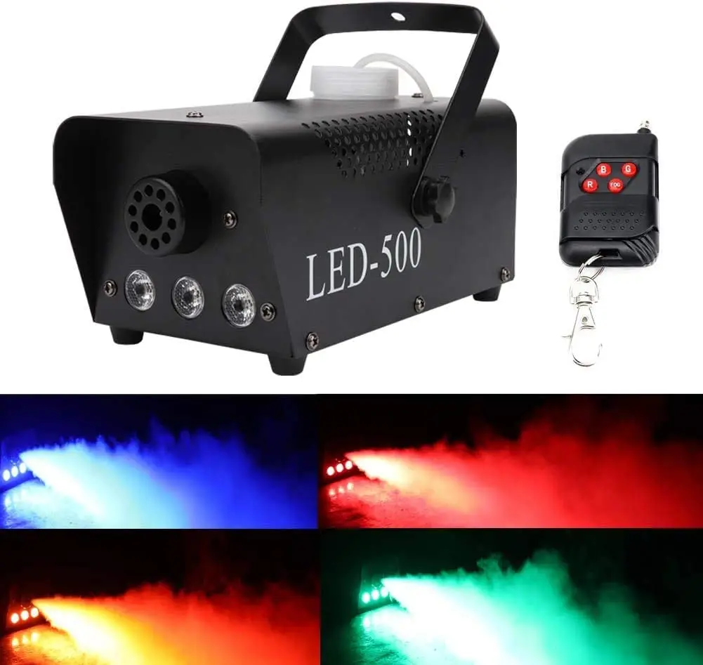 500W 900W Colorful Fog Machine Smoke Machine with Wired Remote Control DJ Disco Party