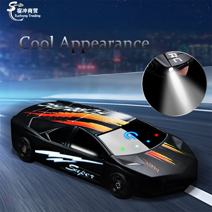 Cool Rechargeable Luxury Plasma Usb Electric Double Arc Car Cigarettes Lighters Windproof With Led Light