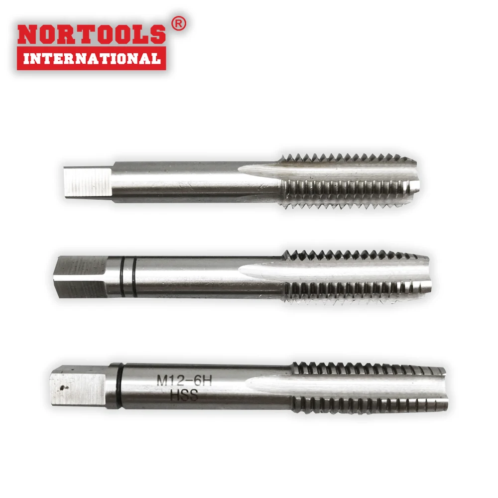 
High Quality DIN352 3PCS HSS straight flute ISO metric coarse thread tools Hand Taps 