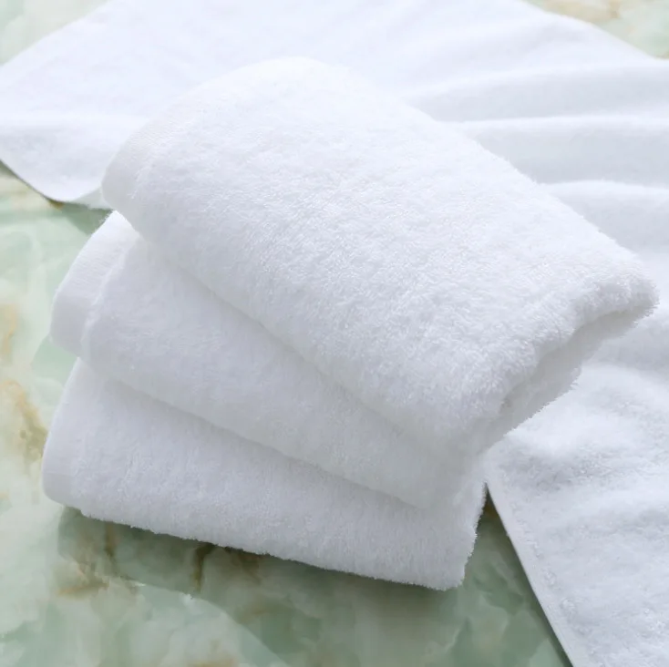 Eco-Friendly Luxury Towel Set 100% Cotton Custom Logo White Face Cloth Hand Towel