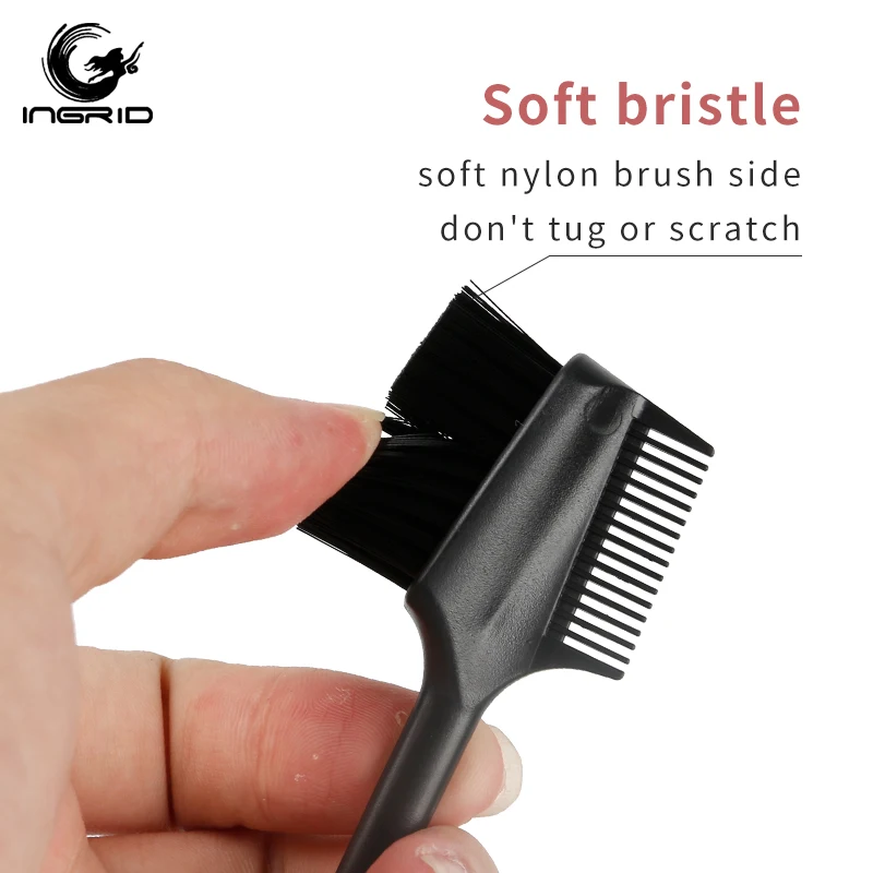 custom logo plastic nylon bristle hair edge control brush  Double Sided Edge Control Hair Comb brush