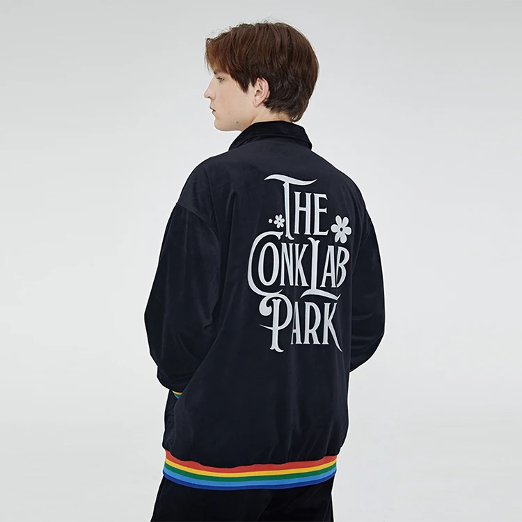 High quality autumn new arrival windproof comfortable custom fabric men coats special printing women jackets couple