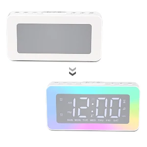 Лидер продаж 2023, будильник с ночным освещением, светодиодные цифровые зеркальные часы, детские настольные часы