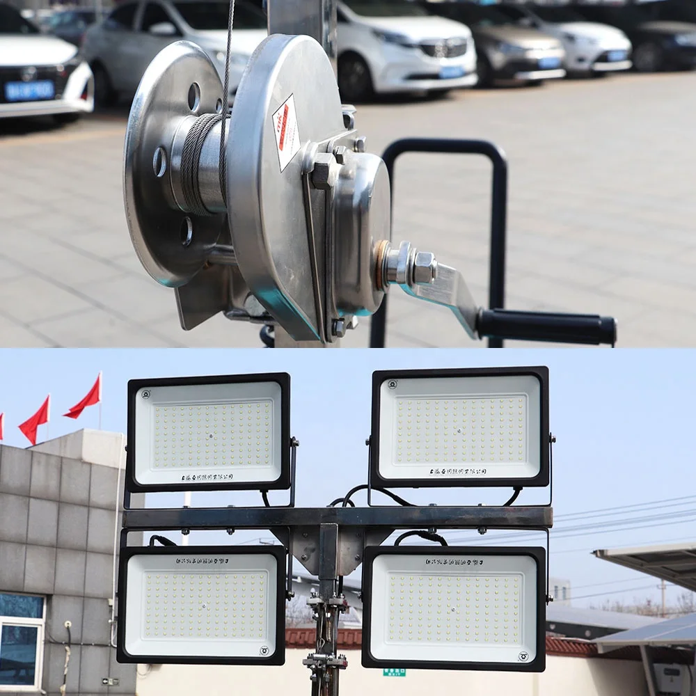 VANSE WSY-55C Construction Mobile Outdoor LED Work Light Tower Trailer Rechargeable Mobile Lighting Tower With Battery
