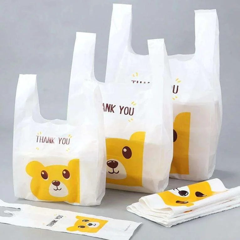 Take Out Bag Disposable Plastic Bag Factory Price Oem Hdpe Food Shopping Plastic Customized Thank You Printing Pe Carton Packing