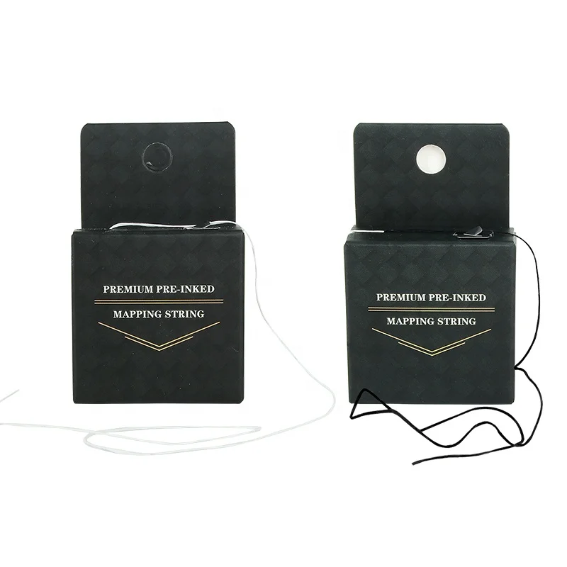 Newest Black White 20M Line Pre Inked Eyebrow Eyeliner Lip Measuring Tool Semi Permanent Makeup Microblading Mapping Strings