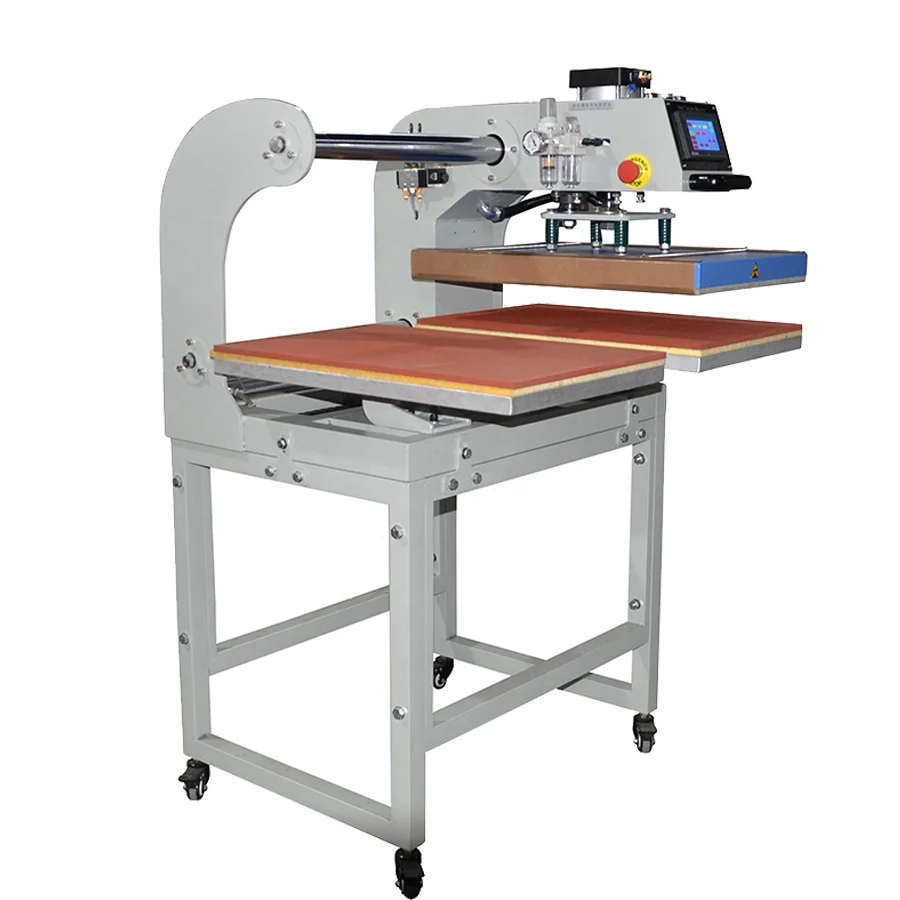 Upper slide aluminum heating plate full automatic digital printing polyester sublimation t shirt heat press machine