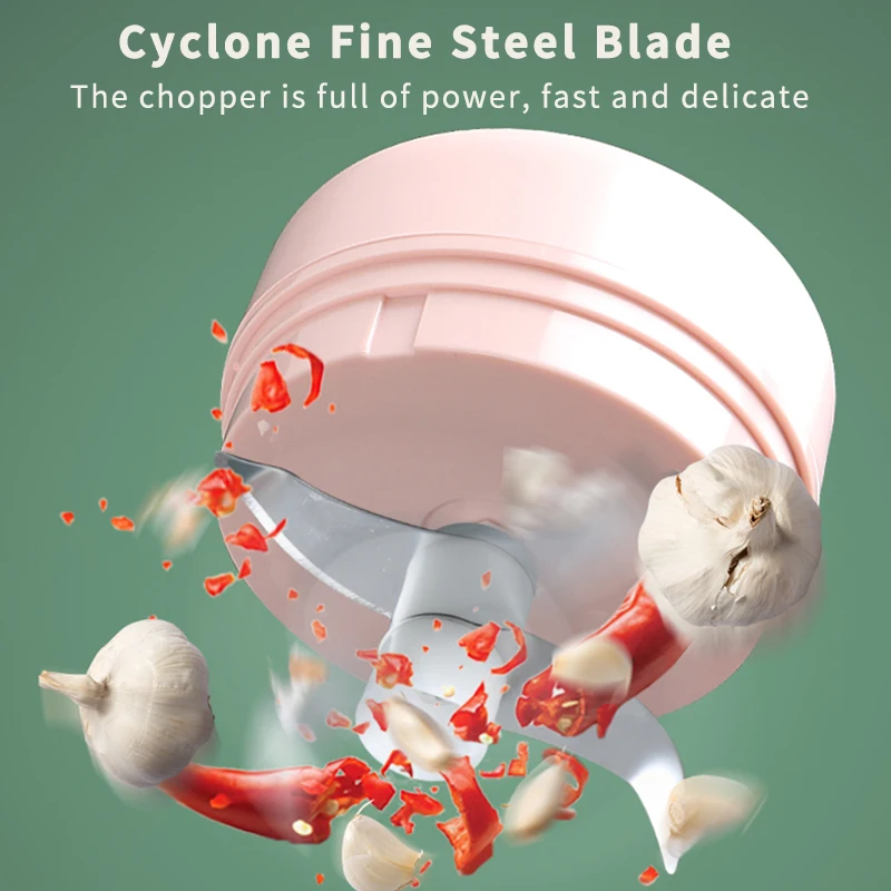 Electric Garlic Chopper, Rechargeable Mini Chopper, Powerful Small Food Processor, Wireless Food Chopper for Ginger