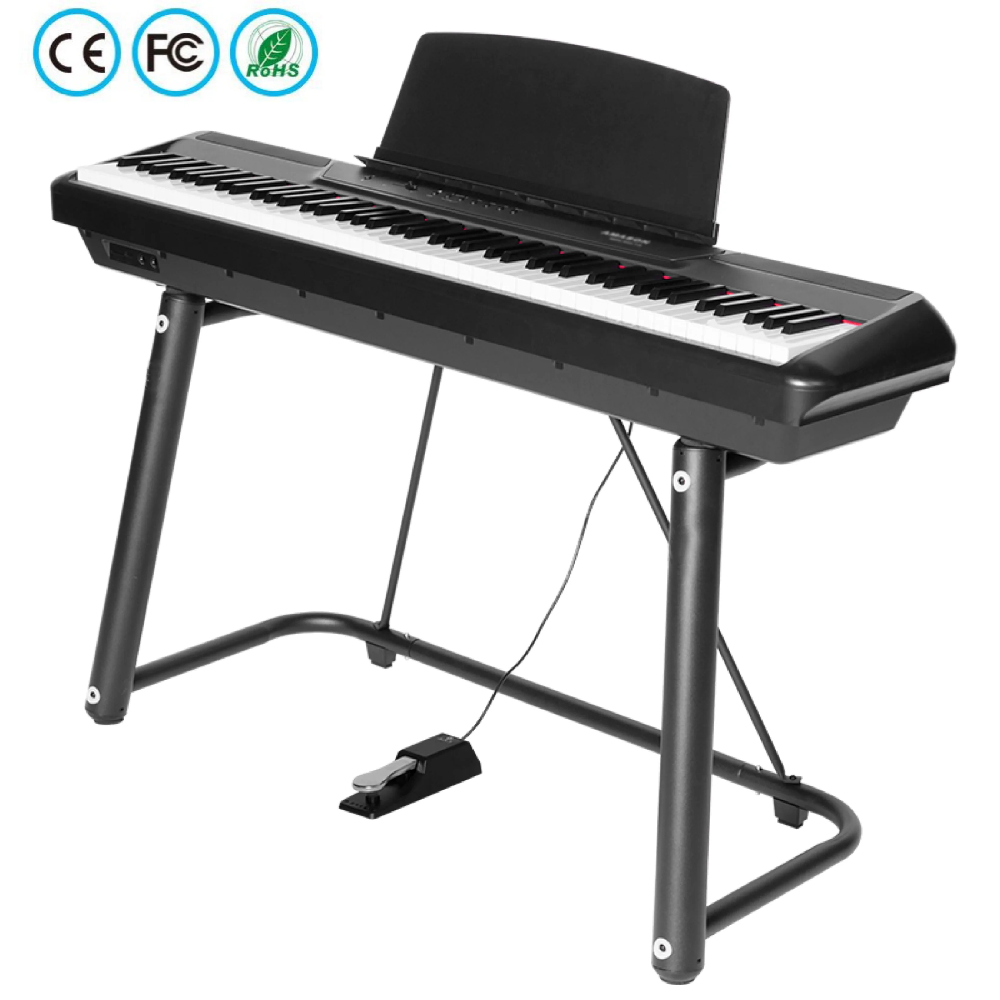 Flykeys Fp6+1Pedal+Wstand 88 Keys Portable Digital Piano MIDI Electronic Piano Musical Instrument
