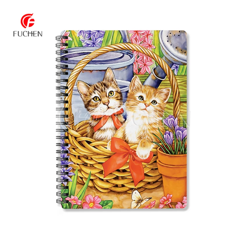
Directly Factory Supply Hardcover Spiral Bound Notebook 3D Cover Spiral Notebook A6 
