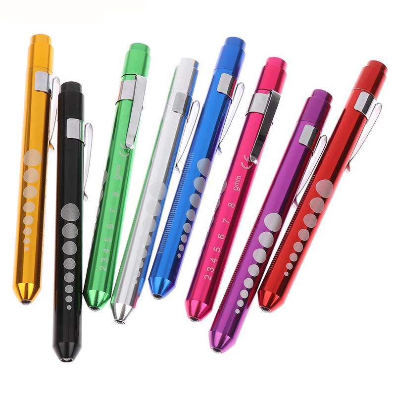 Акриловая светодиодная Ручка OEM Цвет желтый/белый свет 100 мм высококачественная медицинская ручка с линейкой для глаз