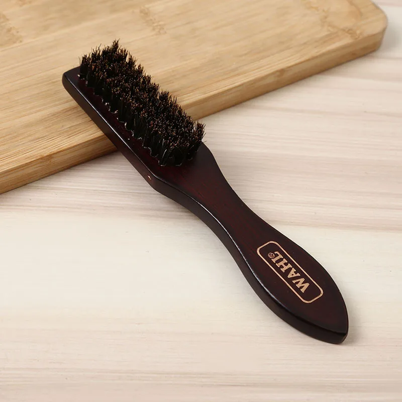 Custom LOGO wooden boar bristle whiskers shaving beard brush with handle wood clear beard moustache comb neck brush for Men