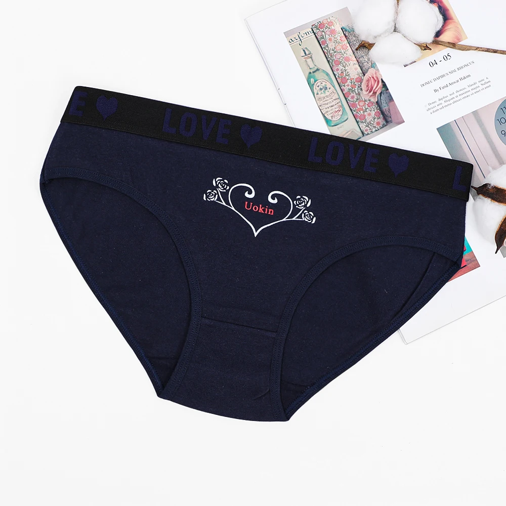 12 pcs dozen sale womens briefs soft material 95 pure cotton mid rise mix size ladies underwear panties UOKIN panty