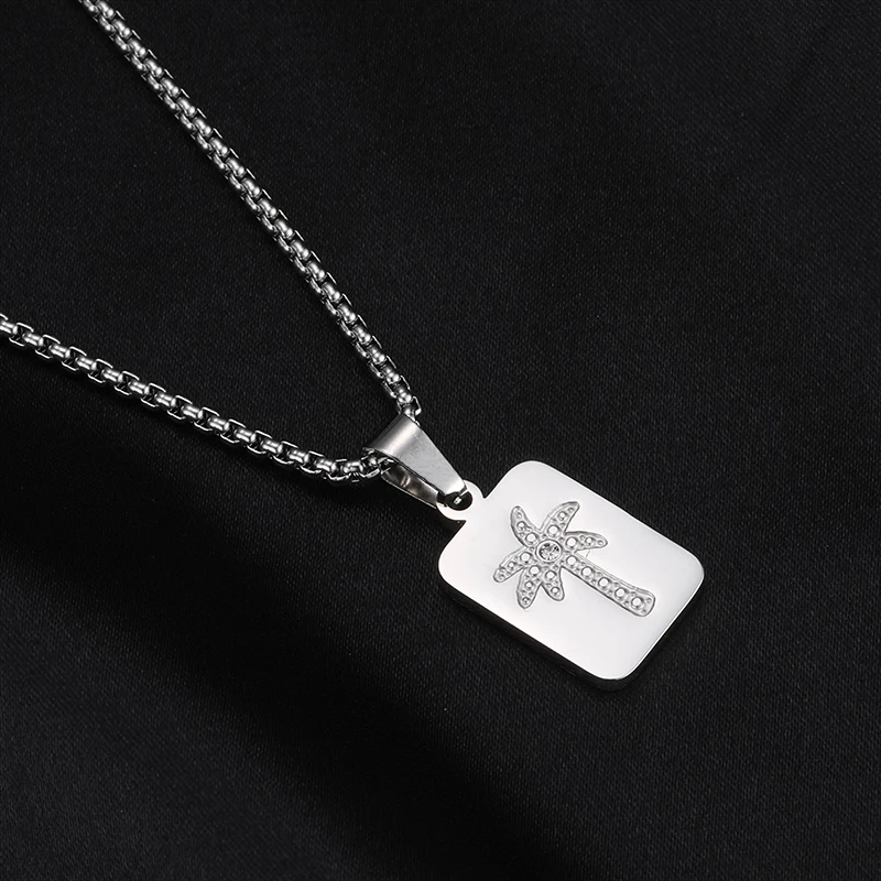 Women 18K Gold Plated Stainless Steel Charm Pendant Necklace