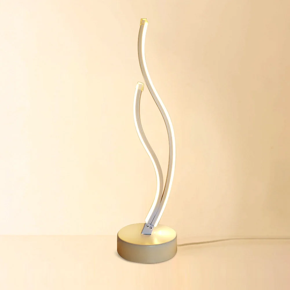 Spiral Wave Curve Design  Bedroom Beside Lamp Home Creative Home Decoration Desk Lamp Lighting