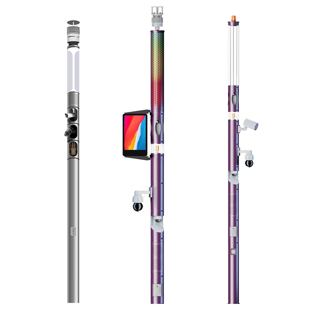 Factory Directly Road Square Garden Park Aluminum Waterproof Smart City Lighting Pole With CCTV Camera WIFI Weather Station