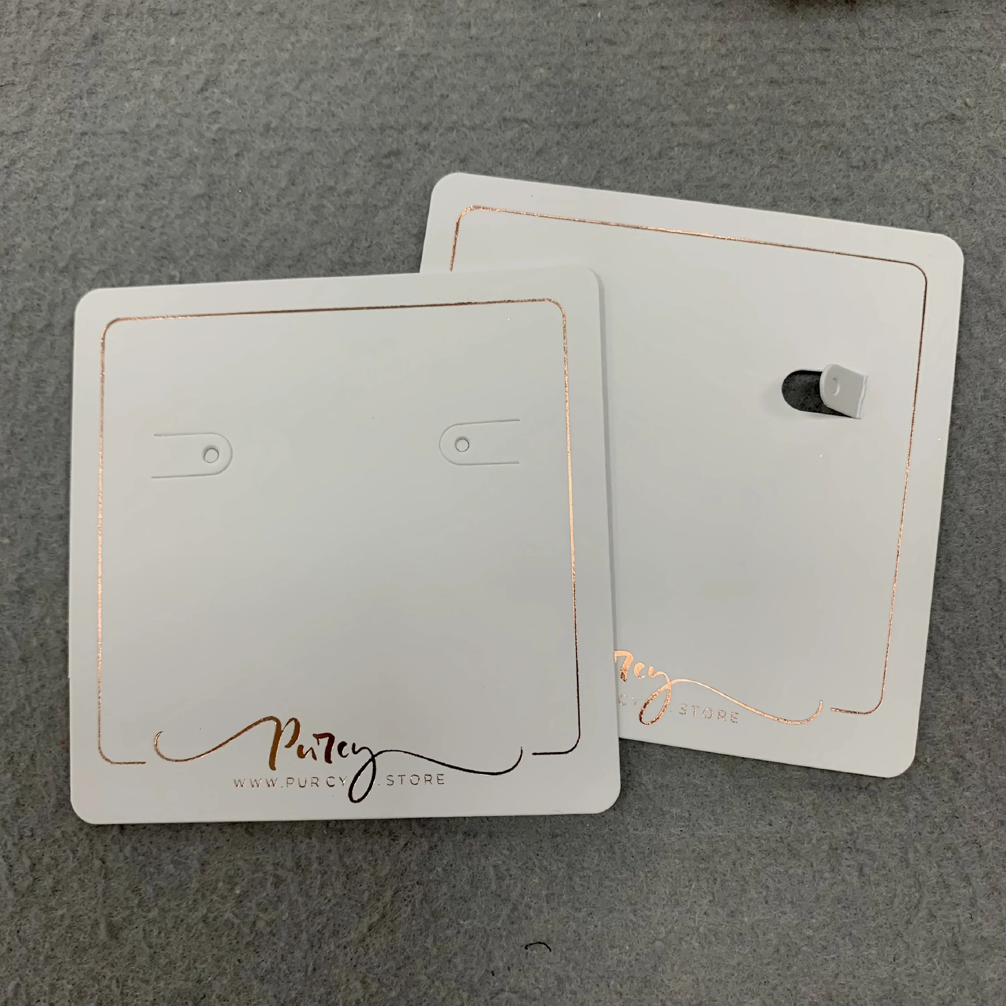 Custom Logo Printed Cardboard Paper Display Card Hang Necklace Tags for Jewelry With  Brand Name