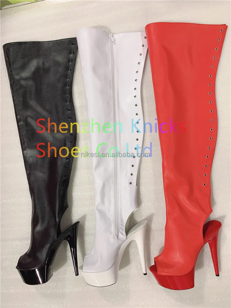 15cm high boots with knee-high boots clubs Cosplay pole dancing shoes boots After fine hairtail mouth high knee-high boots