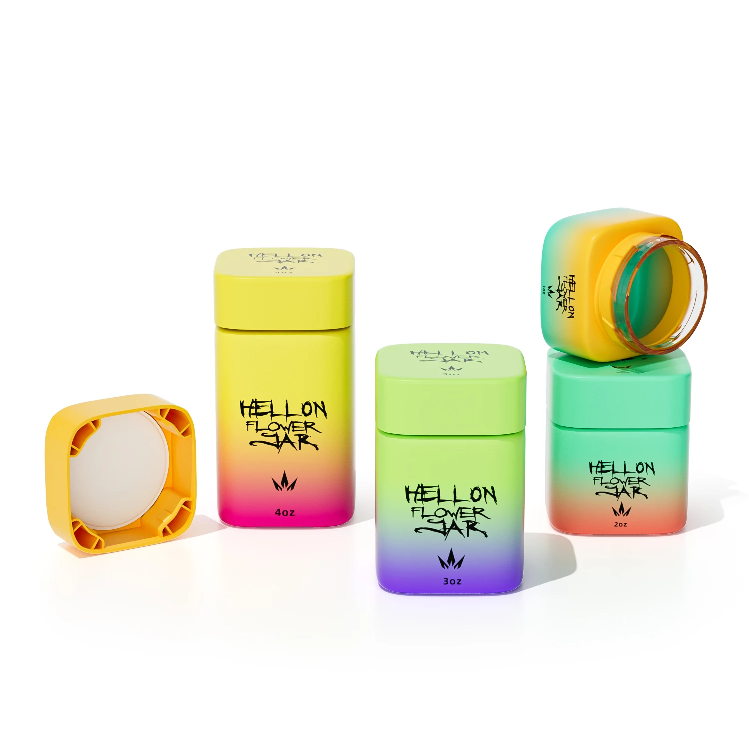 1oz 2 oz 3 oz 4oz pill medicine flower container square child resistant smell proof 3oz glass jar with child resistant cap