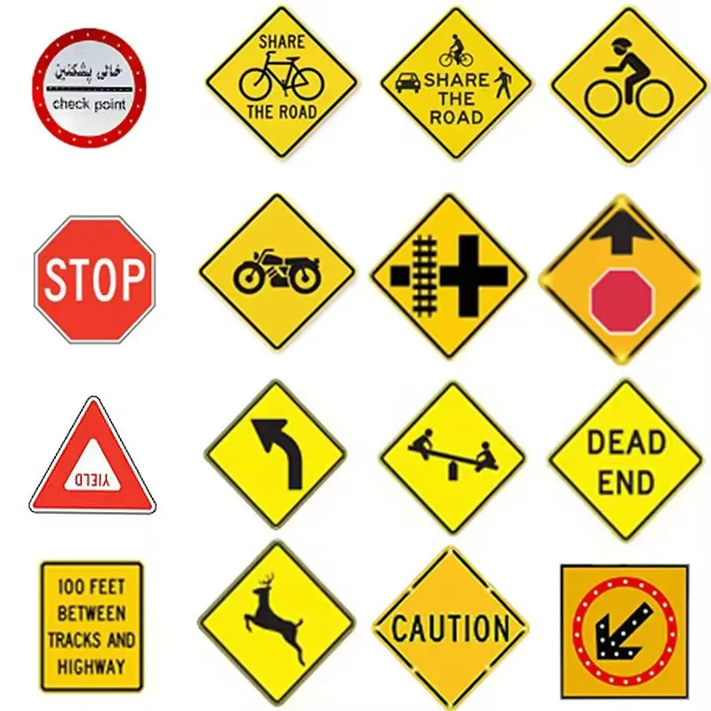 Manufacturer Price Aluminum Road Sign Manufacturer Safety Warning Signal Board Reflective Traffic Parking Sign Customization